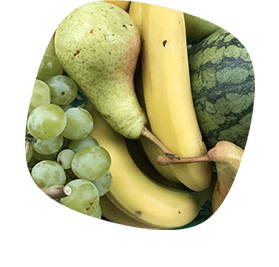 Obst pur! Eine echte Vitaminbombe aus 4-6 verschiedenen Obstsorten.
