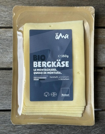 Produktfoto zu Bergkäse ÖMA 150g in Scheiben