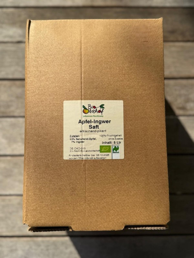 Produktfoto zu Apfel-Ingwersaft, Bag-in-Box 5 Liter